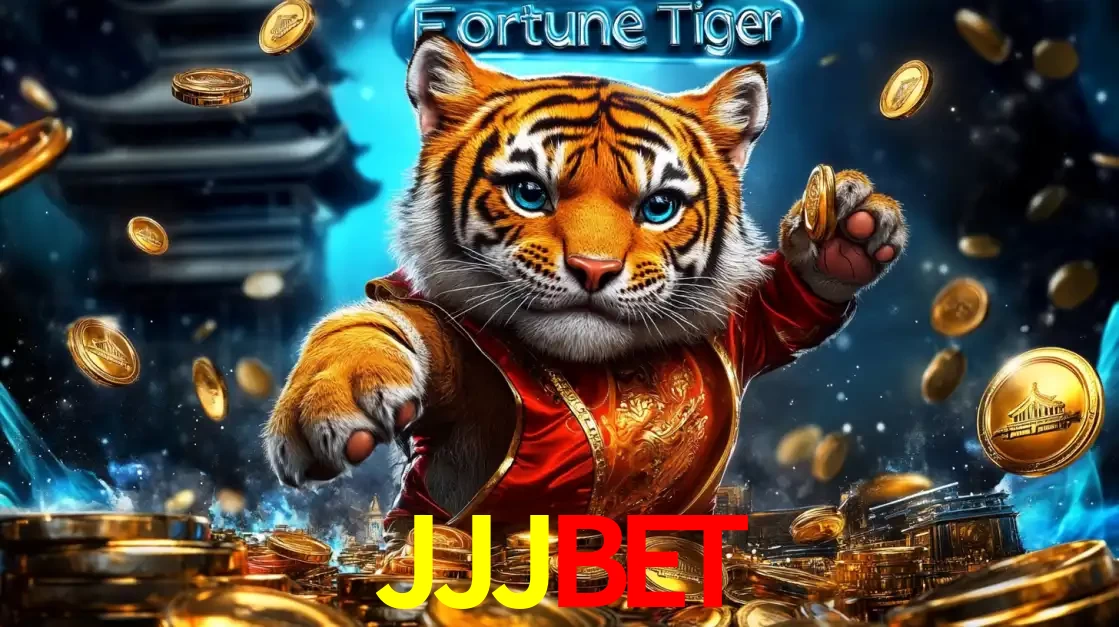 Imagem promocional do jogo de slot Fortune Tiger, com um tigre majestoso em traje tradicional cercado por uma fortuna em moedas de ouro, disponível agora no cassino JJJBET.